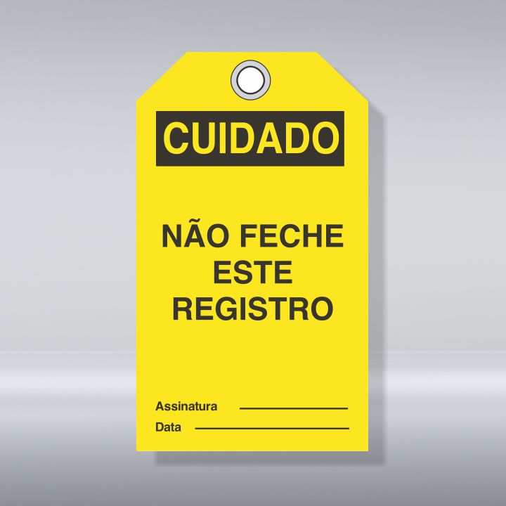 CARTÃO TRAVAMENTO CUIDADO | NÃO FECHE ESTE REGISTRO